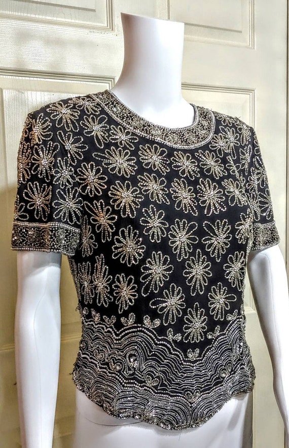 Papell Boutique Beaded Top
