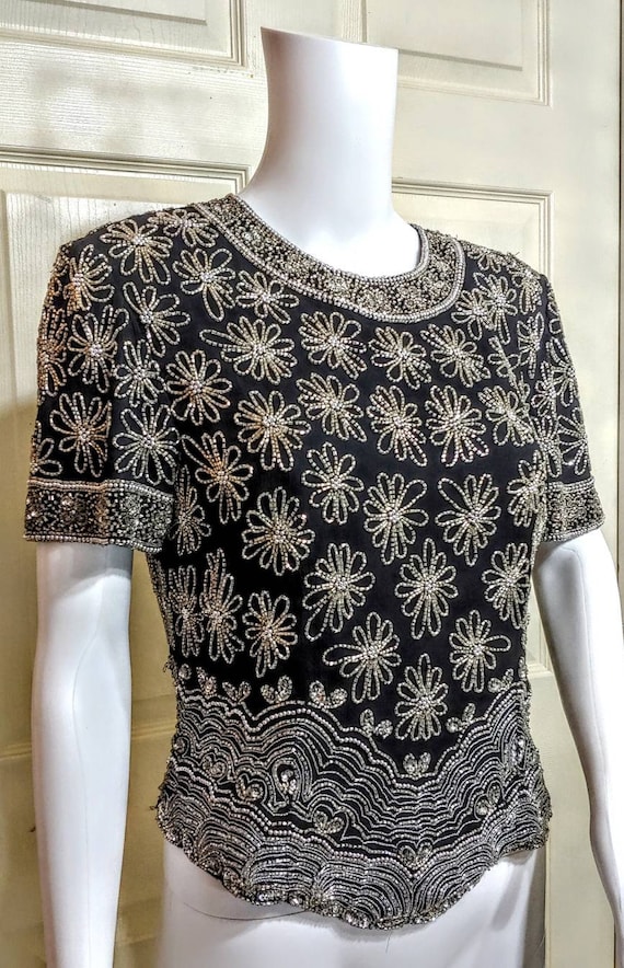 Papell Boutique Beaded Top