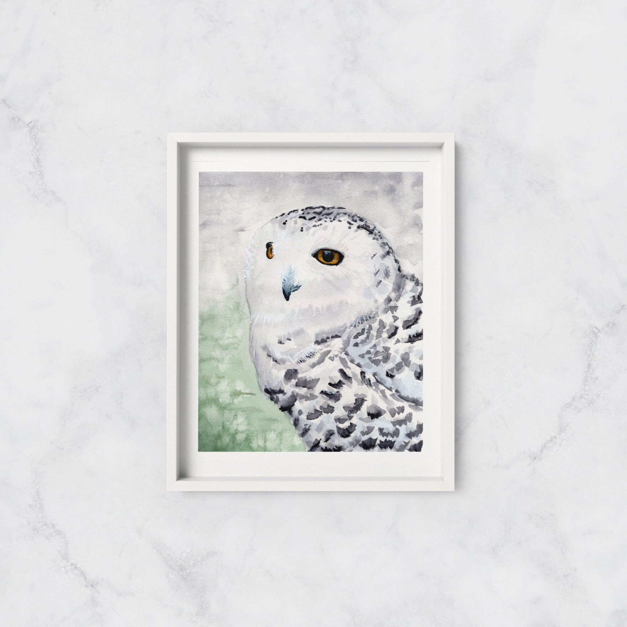 Snowy Owl Watercolour Painting Art Print for Bird Lovers - Etsy