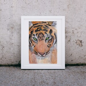 Watetcolour Tiger Art Print, œuvre d’art de tigre, carte postale de tigre, peinture de tigre, illustrations de tigre, beaux-arts de tigre,