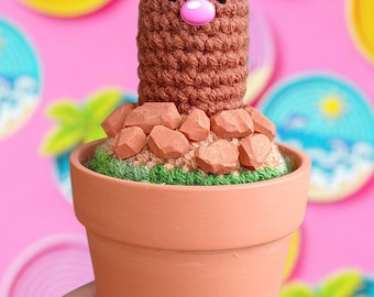 Crochet Diglett in Clay Pot
