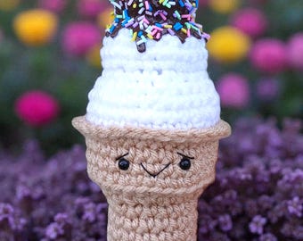 Ice Cream Cone Crochet Plushie