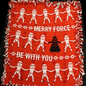 Merry Force Be With You Tie Blanket