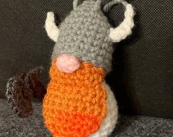 Viking Gnome Crochet Snowman Ornament