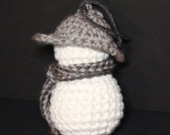 Sherlock Holmes Crochet Snowman Ornament