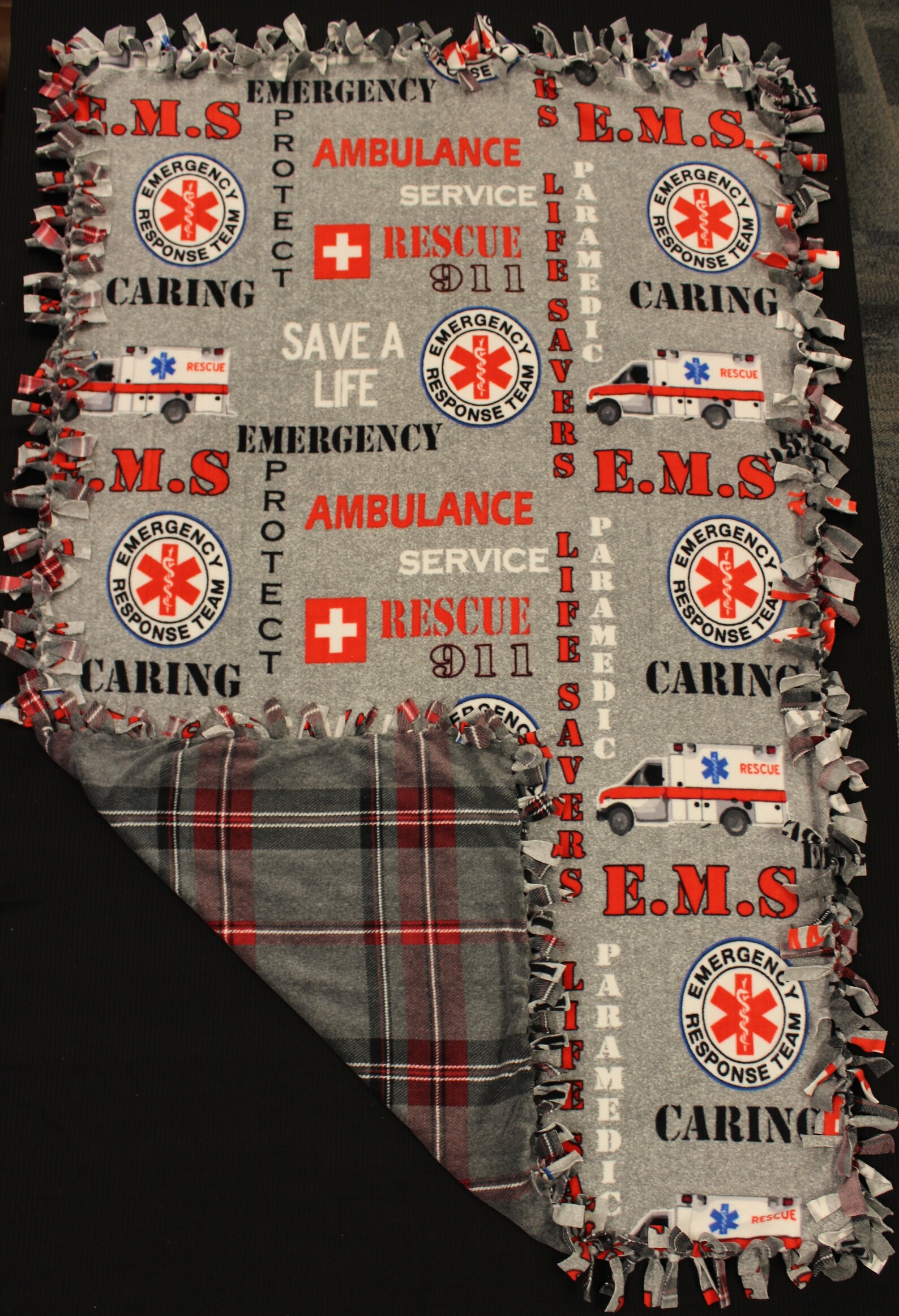 EMS Extra Long Fleece Tie Blanket Etsy
