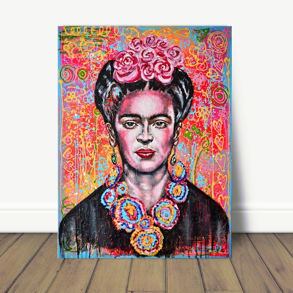 Frida - Original Modern Painting Art on Large Canvas, Modern Decor, Wall Decor, Office Wall Decor, Gift Ideas, Fashion, Pop Art Prints