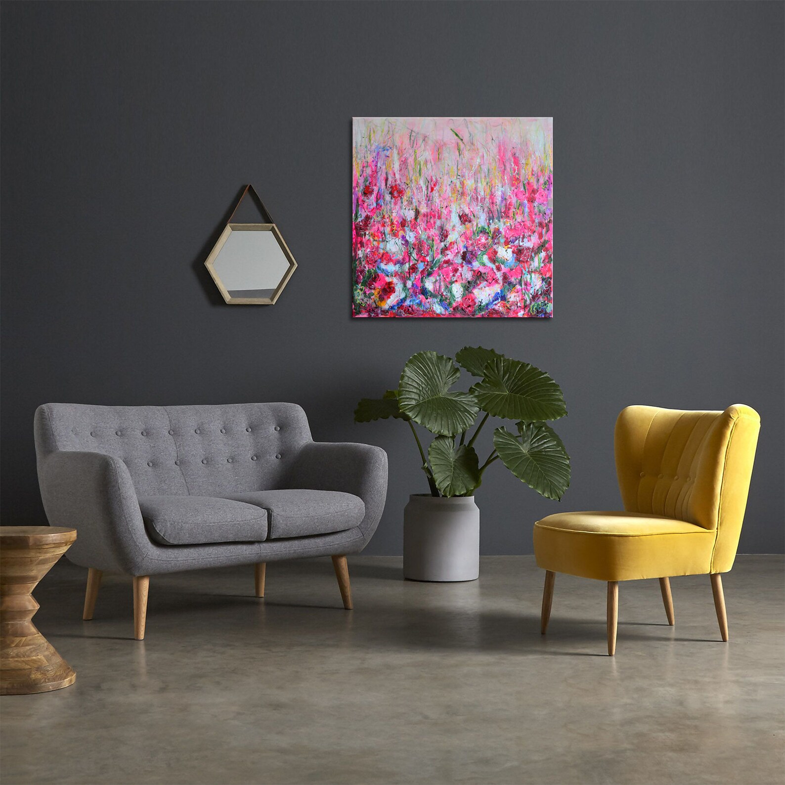 The Wild Garden Original Modern Painting Art on Canvas Floral Decor ...