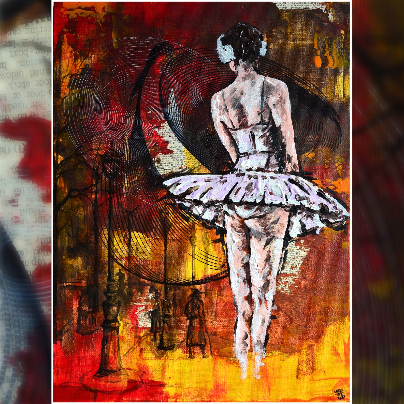 Midnight Ballerina Original Modern Ballerina Dancer Portrait Etsy