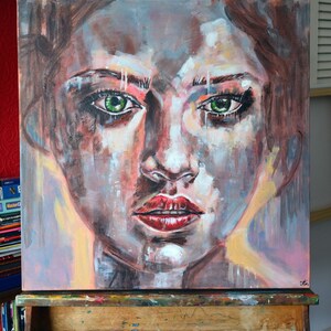 Shining Original abstract woman portrait on Canvas Ready to Hang by Misty Lady image 4