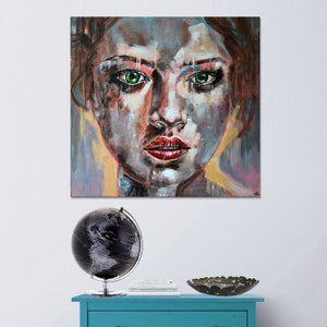 Shining Original abstract woman portrait on Canvas Ready to Hang by Misty Lady image 5