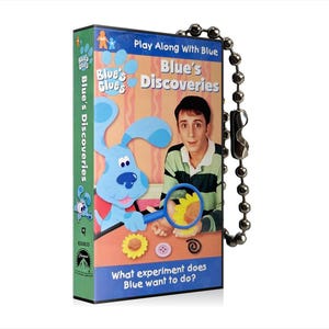 Nickelodeon Blues Clues, Play Along With Blue,  Blues Discoveries, Nick Jr VHS Keychain