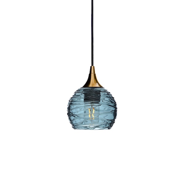 Hand-Blown Recycled Glass Pendant Light | Web Inspired Sphere Design | Made in the USA