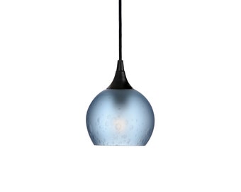 Hand Blown Recycled Glass Pendant Light | Frosted | Made in the USA
