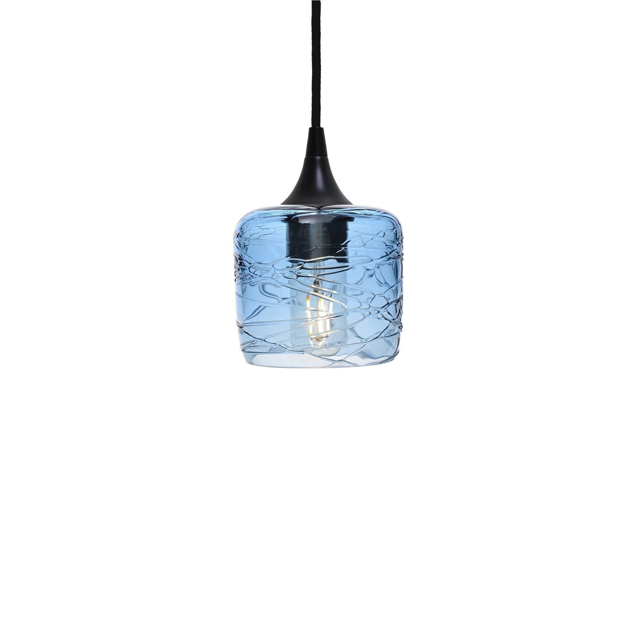 Blue seeded on sale glass pendant light