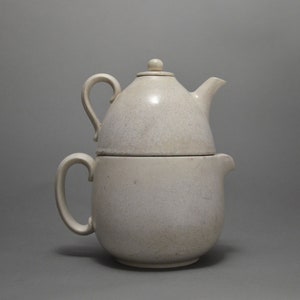 Vintage Double Stack Teapot by Gunnar Nylund for Rörstrand in White Glaze 1950s