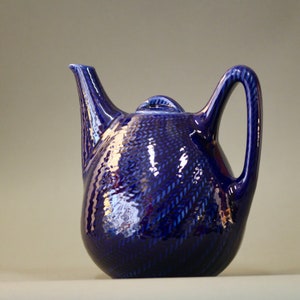 Vintage 1960s Rörstrand &quot;Blå Eld&quot; Teapot by Hertha Bengtson