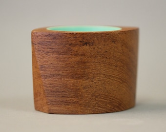 Cool Vintage Eggcup in Teak and Petrol by Söwe Konst Övestad by Sigvard Nielsen 1960s