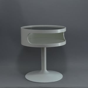 Vintage 1960s OPAL Lampentisch // Coffee Table Tulip Base Space Age Design White