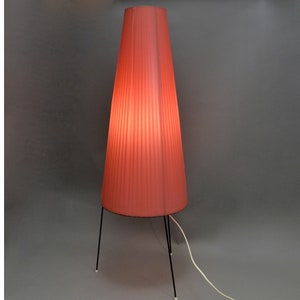 Vintage 1950s Rockabilly Style Rocket Tripod Floor Lamp with Red Threads