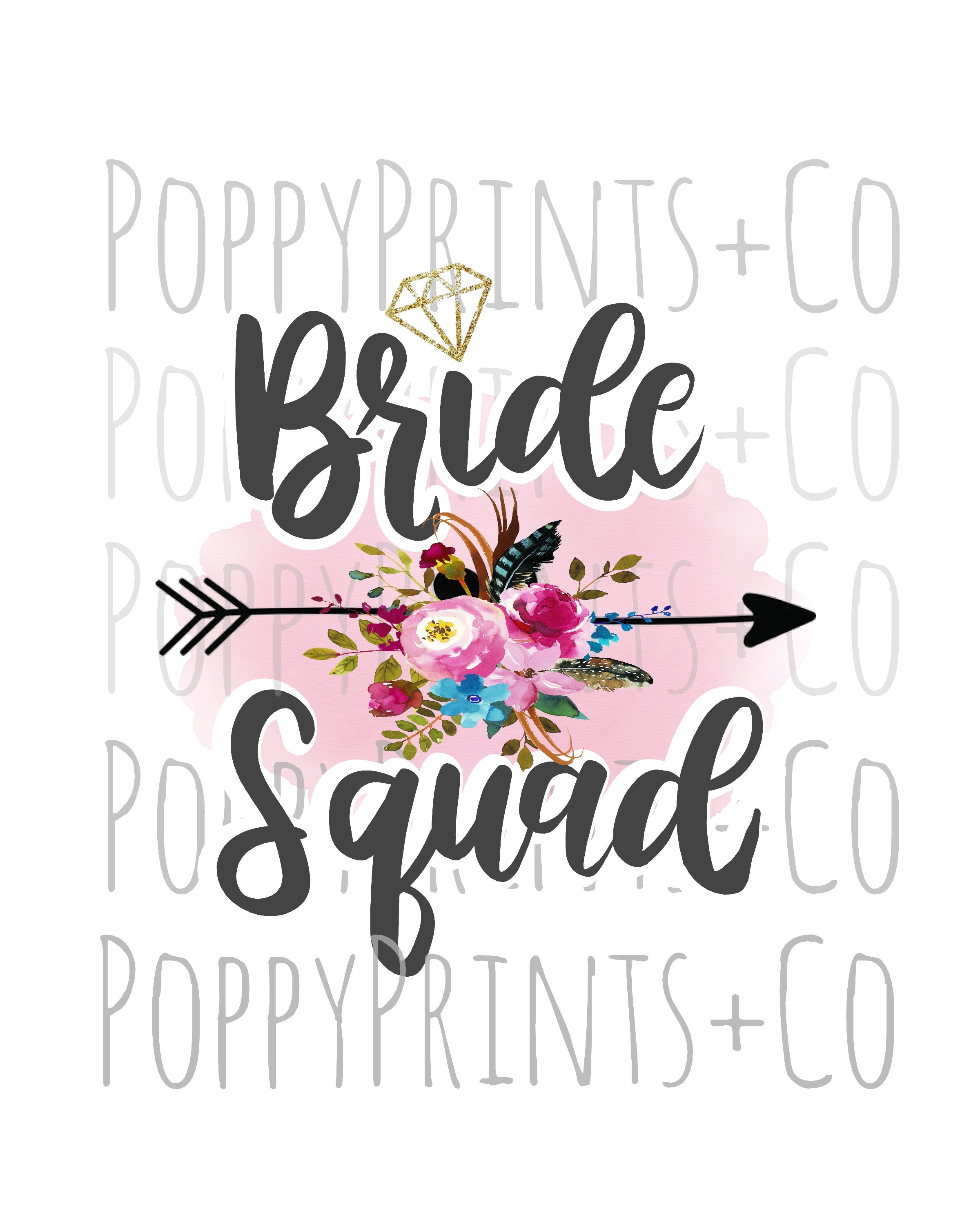 Bride Squad Digital Bridal Squad Design Download PNG Etsy