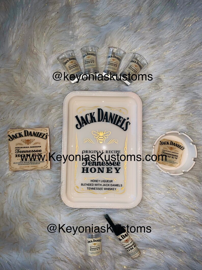 Jack Daniels Rolling Tray Set w/ Shot Glasses Etsy