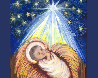 Benedict XVI Quote – Baby Jesus  – Sue Kouma Johnson – 8.5x11" – Catholic Inspiration  – Archival Paper – Authentic Quote