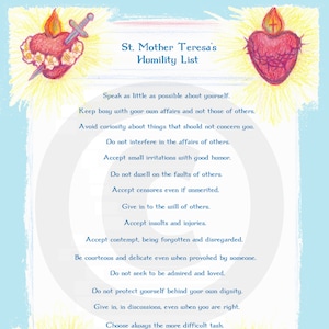 St. Mother Teresa Quote - Wall Art – 8.5x11&quot; – Catholic Art Print – Authentic Quote