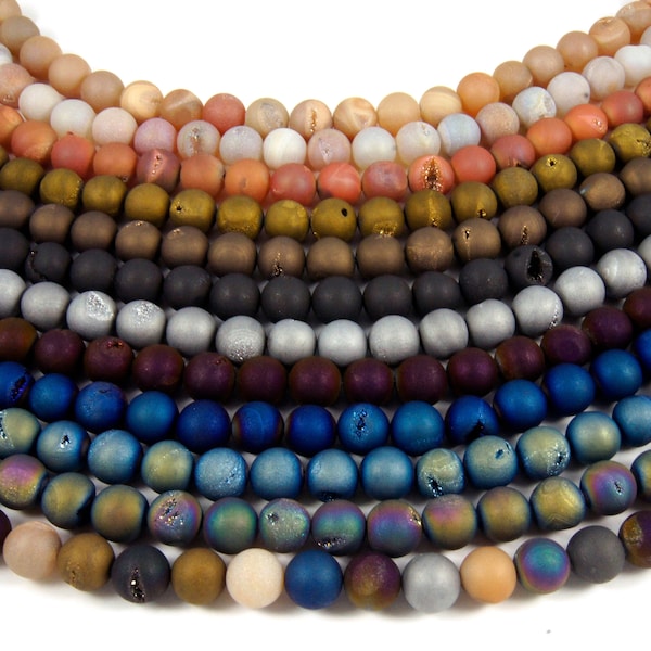 Druzy Agate Beads 6mm - 16mm Wholesale Full Strand