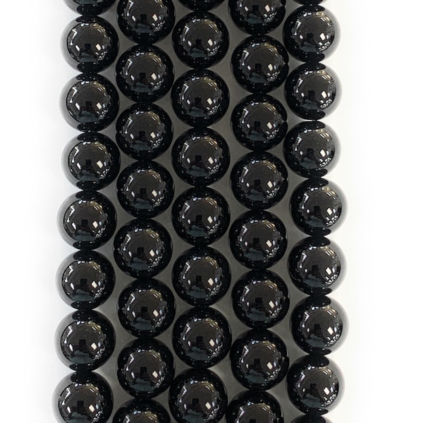 AAA Black Onyx Gemstone Beads, 15-inch Strand