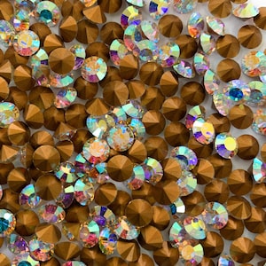 SS24 Crystal AB Vintage Swarovski Rhinestone Chatons Round Article 1012  Machine Cut Crystal 24pcs.