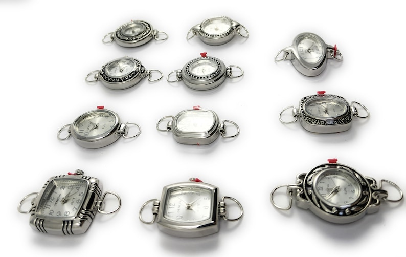 Geneva Elite Silver Watch Faces | Loops and Battery Included image 4