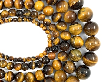 Handmade Natural AAA Tiger's Eye Gemstone Beads Wrap Leather Bracelet Wholesale 