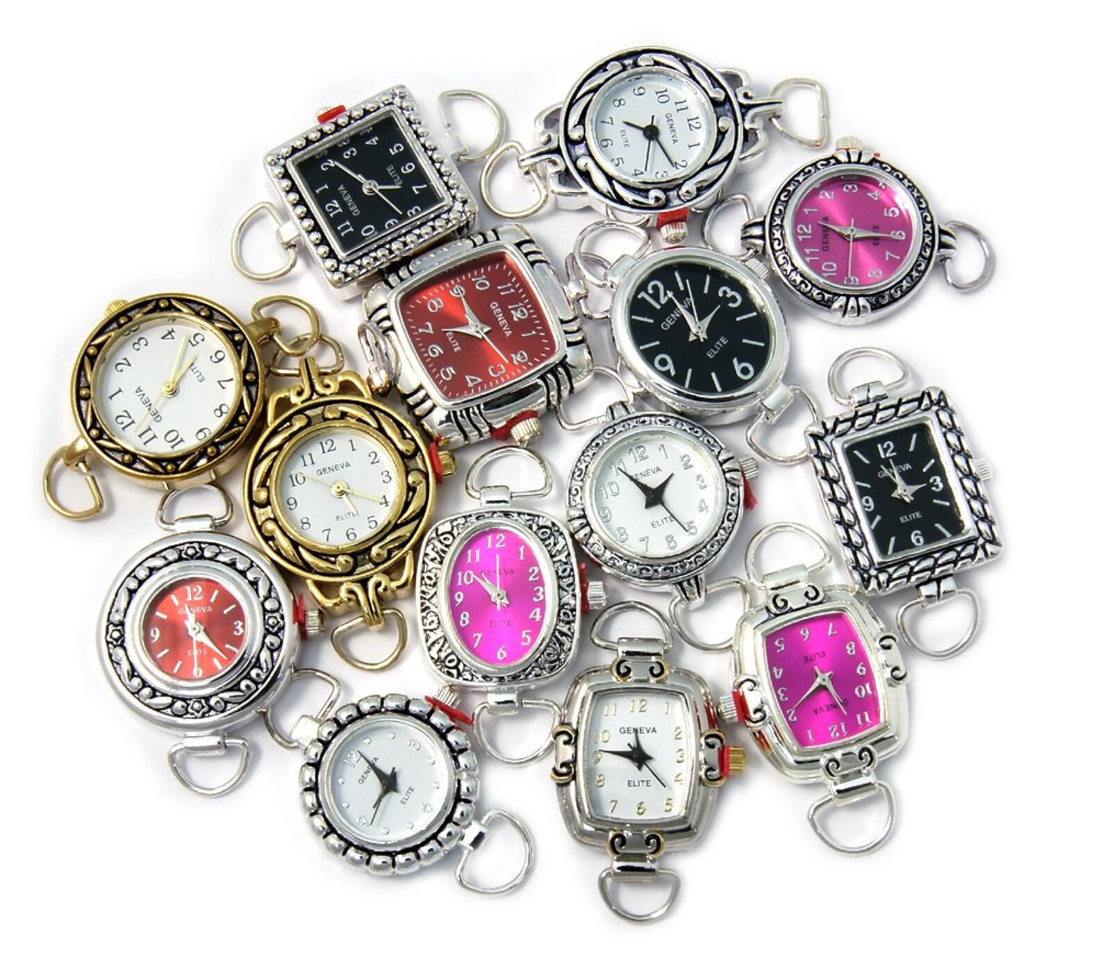 Geneva 10 Pcs Assorted Beading Watch Faces. Battery and Loops Etsy