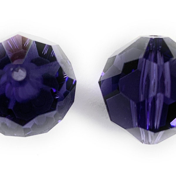 14mm Swarovski Crystal (PURPLE VELVET) color  5000 round beads. 2 Pcs or Bulk Pack.
