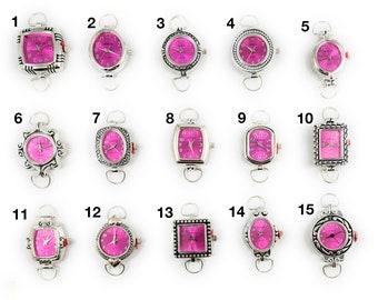 Geneva Elite Pink Watch Faces | Loops and Battery Included
