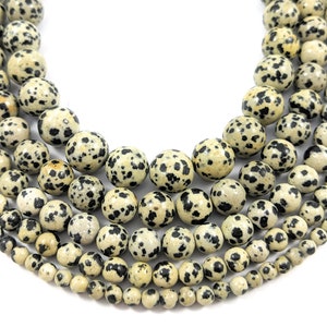 DALMATION JASPER Gemstone Beads in  4MM, 6MM, 8MM, 10MM, 12MM