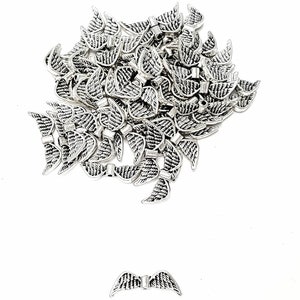 Pewter Spacer Beads, Angel Wing Shaped 1.4mm hole, 8in Strand