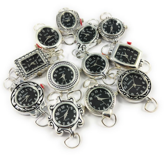 Geneva Elite Black and Silver Watch Bracelet Vintage Geneva Elite Quartz Watch Number 712 Lover Antiques  main image 2