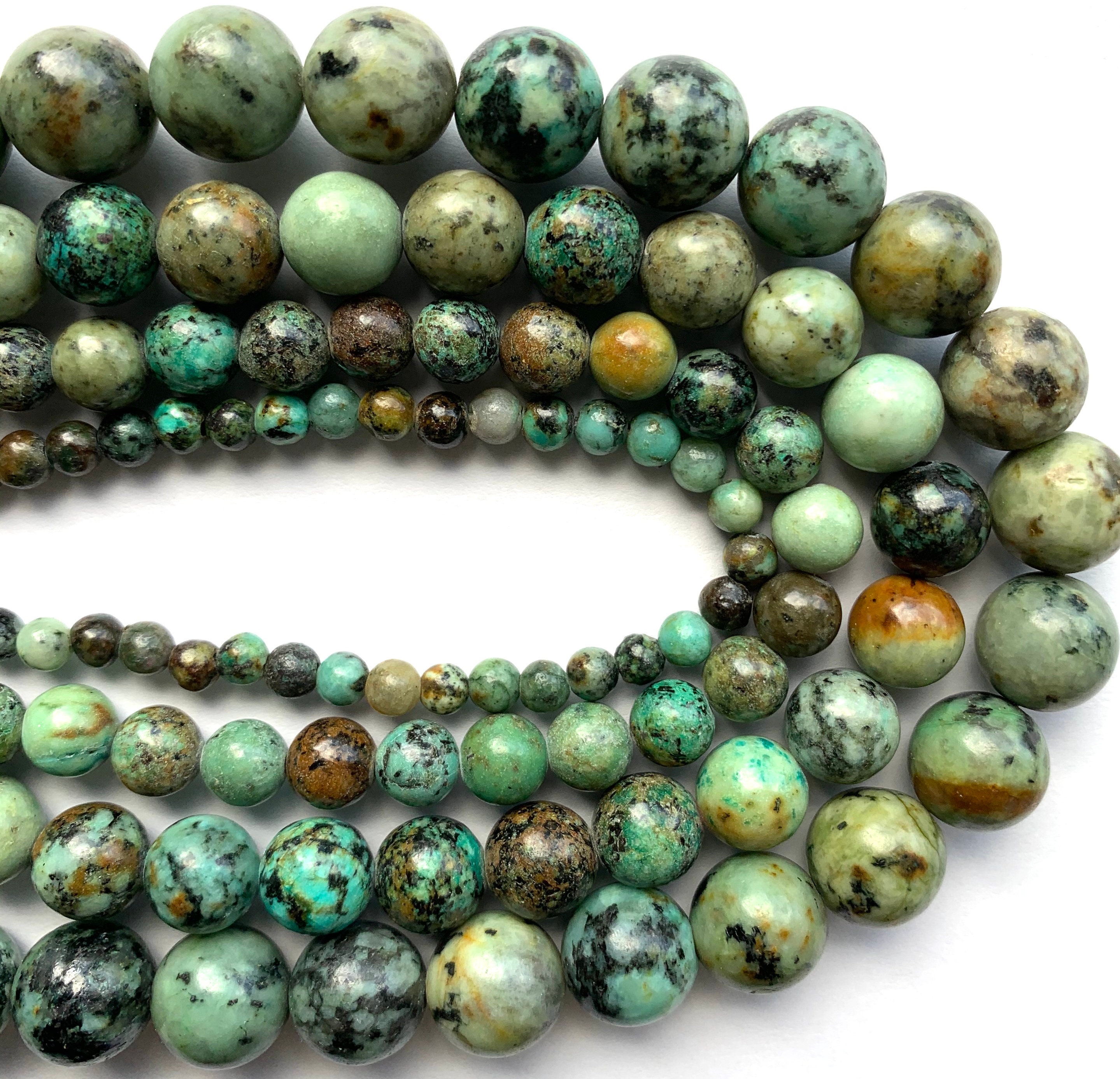 Natural African Turquoise beads 4mm, 6mm, 8mm, 10mm,  AAA quality 15 …