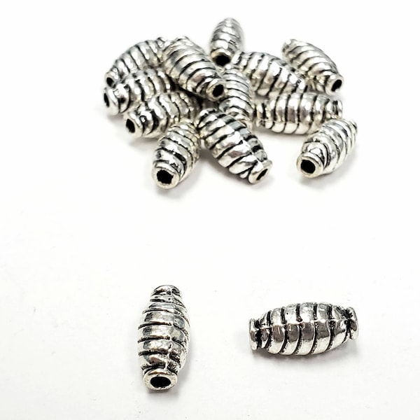 Pewter Spacer Beads, 2.1mm hole, 8in Strand