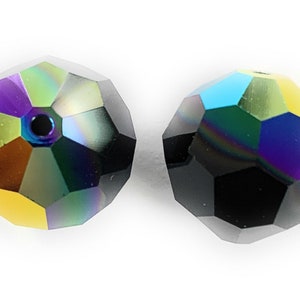 14mm Swarovski Crystal (JET AB) color  5000 round beads. 2 Pcs or Bulk Pack.