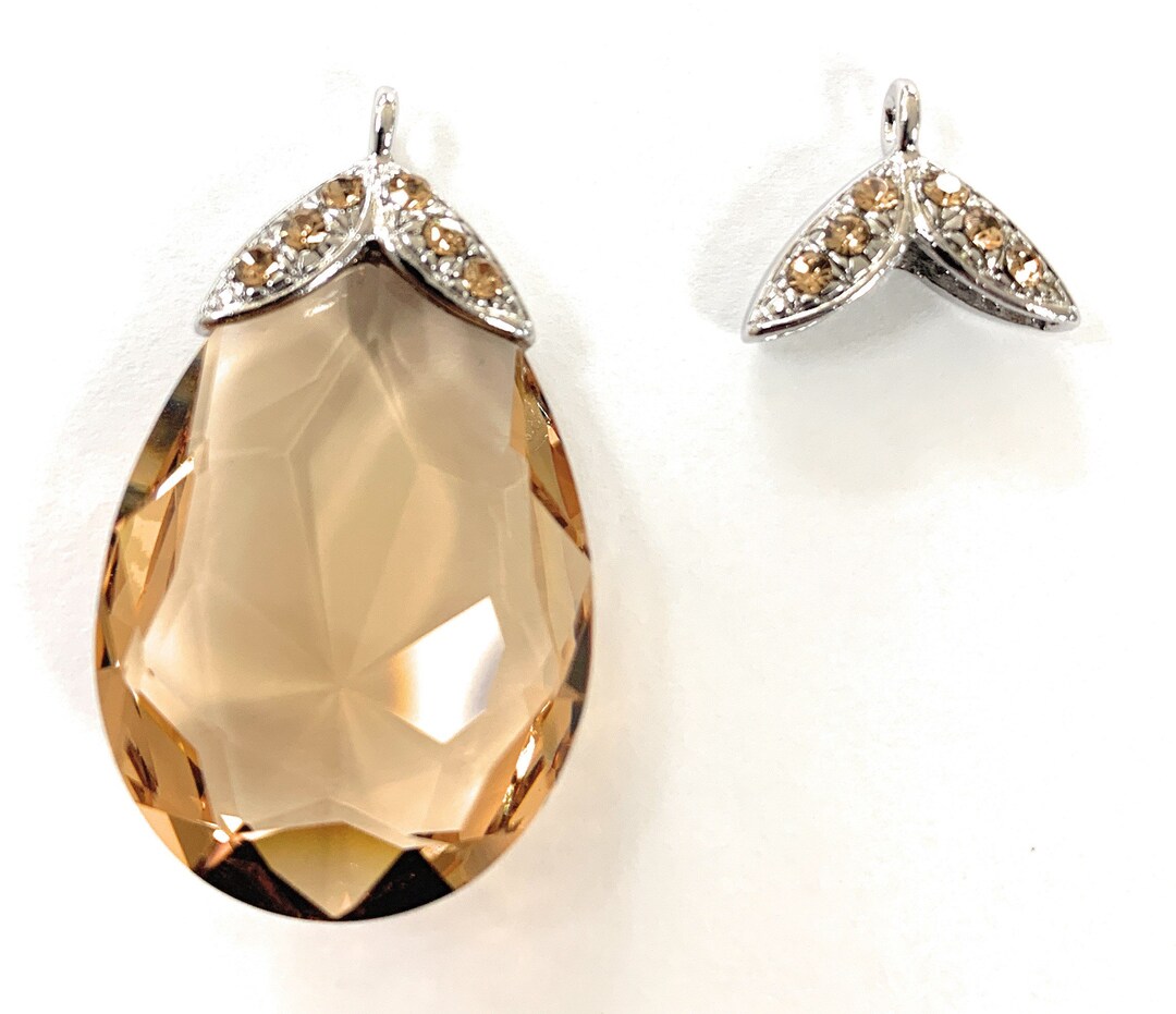 1 Piece Swarovski Crystal Glue on Bail for 30x20 Swarovski Pendant