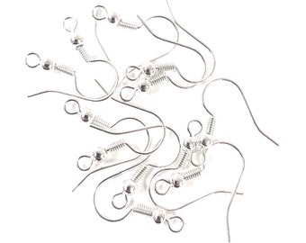 Silver Plated French Earring Hooks, Jewelry Making, 6 Pairs