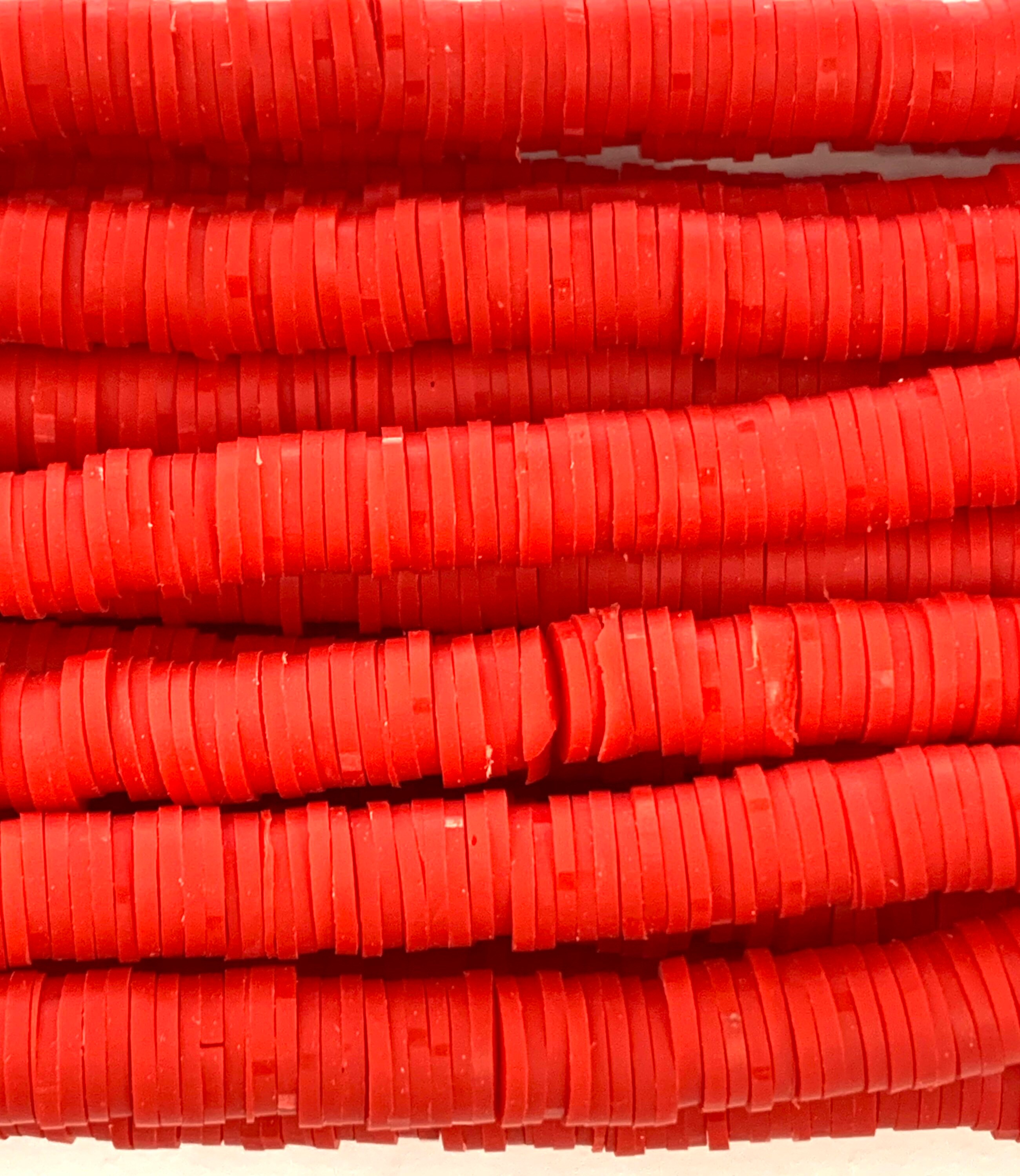 Polymer Clay African Vinyl Disc Beads Red Vinyl Beads 8 mm Etsy