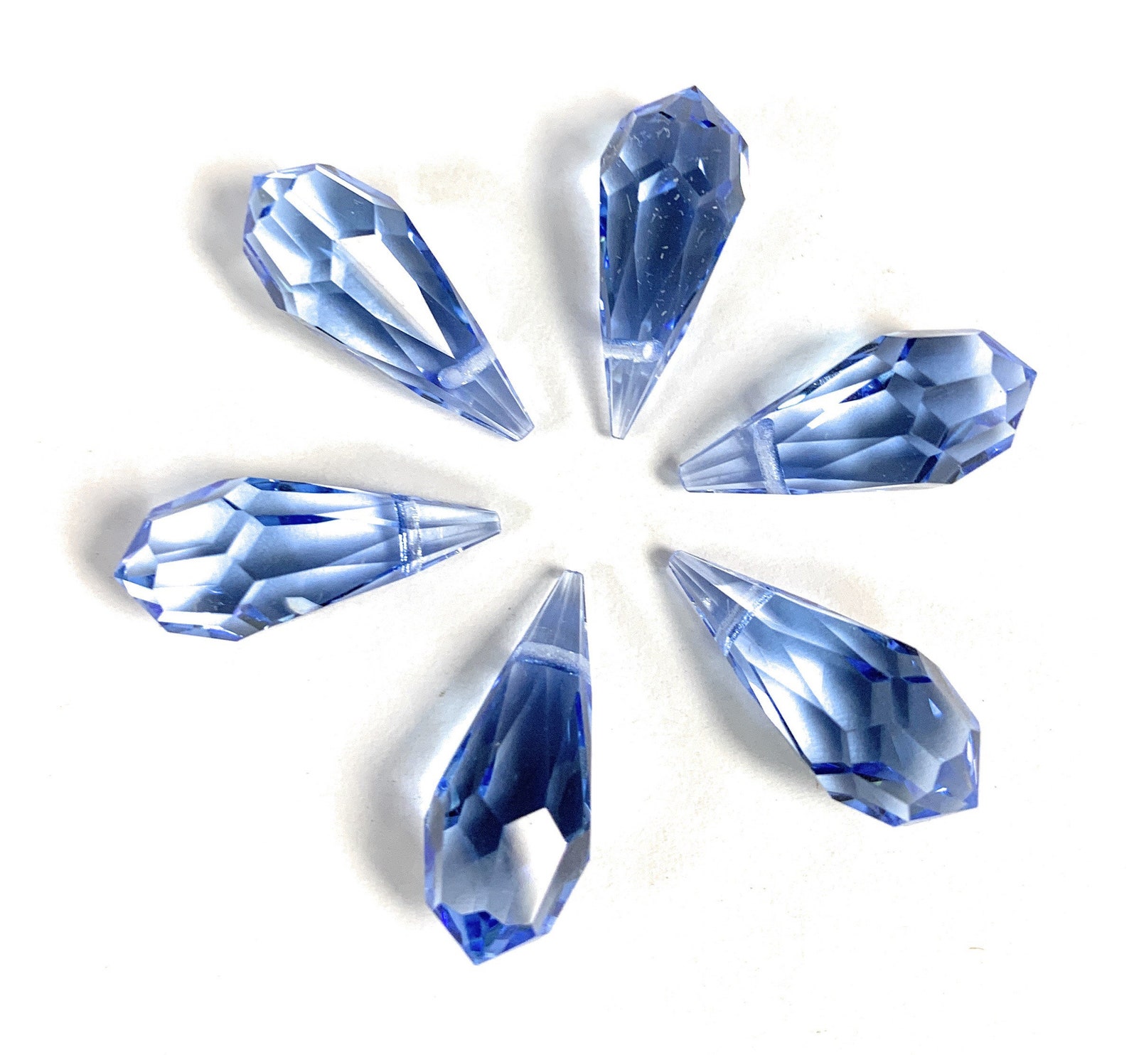 6 Pcs Vintage Preciosa Crystal 18x9mm Lt. Sapphire Preciosa Etsy