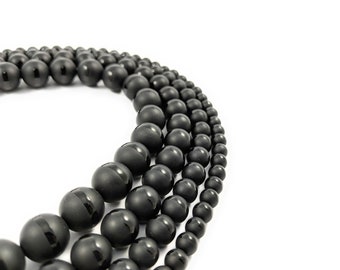 Matte Gloss Striped Black Onyx Gemstone Beads in  4MM, 6MM, 8MM, 10MM, 12MM