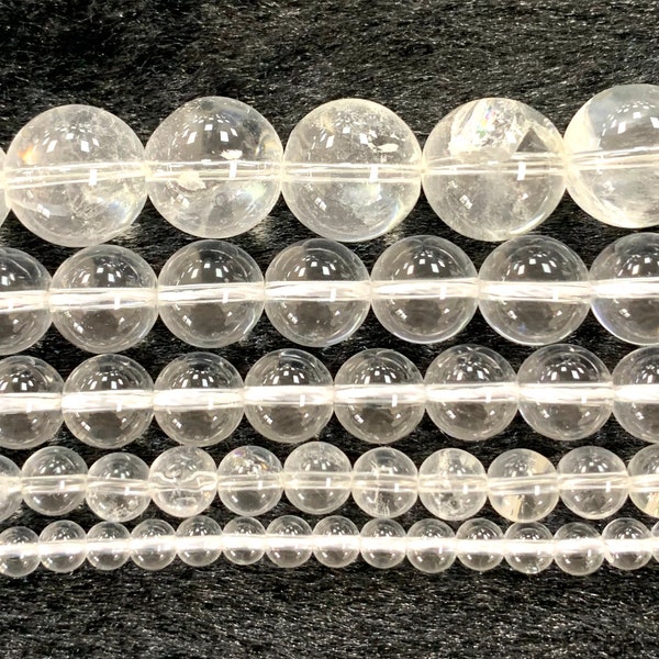 Genuine Natural Crystal Clear Quartz 4 mm, 6 mm, 8 mm, 10 mm,12 mm