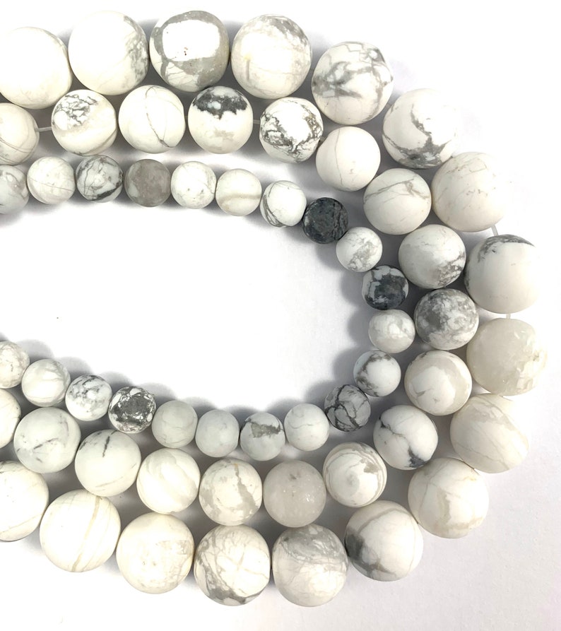 Natural Howlite Round Beads Matte Finish Mm Mm Mm Etsy