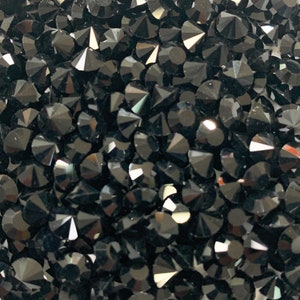 SS24 Jet Vintage Swarovski Rhinestone Chatons Round Article 1012  Machine Cut Crystal 24pcs.
